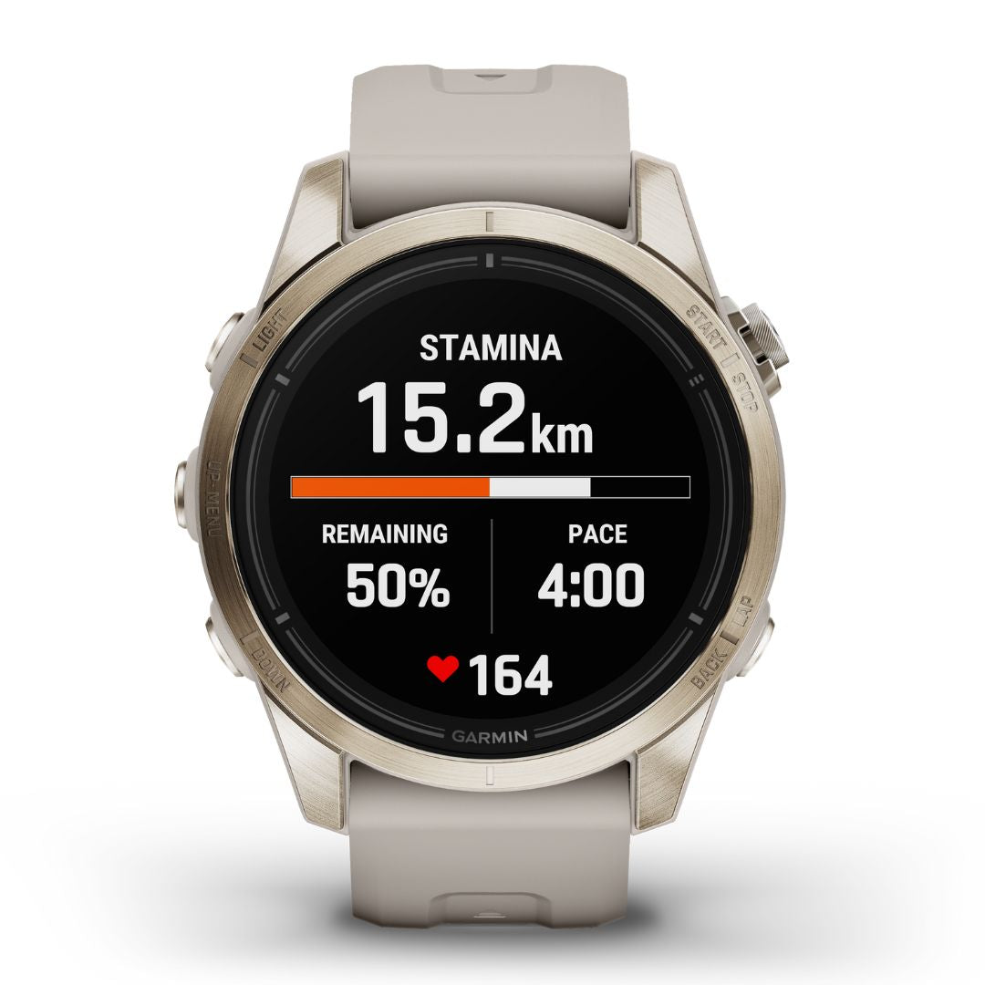 Garmin Epix Pro Gen 2 Sapphire, 42 mm, kullansävy ja hiekanvärinen ranneke, AMOLED GPS-älykello 010-02802-11