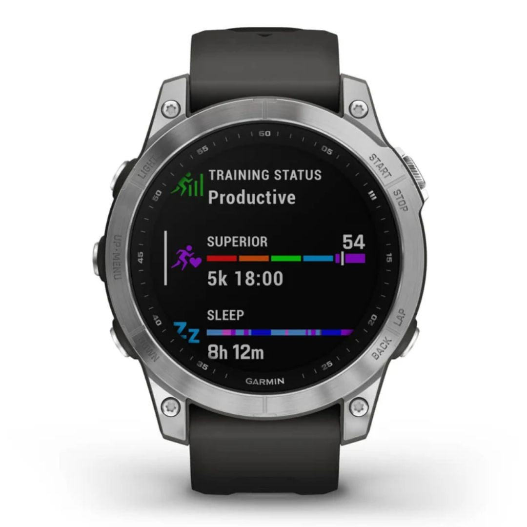 Garmin Fenix 7, hopea ja grafiitinharmaa ranneke 010-02540-01