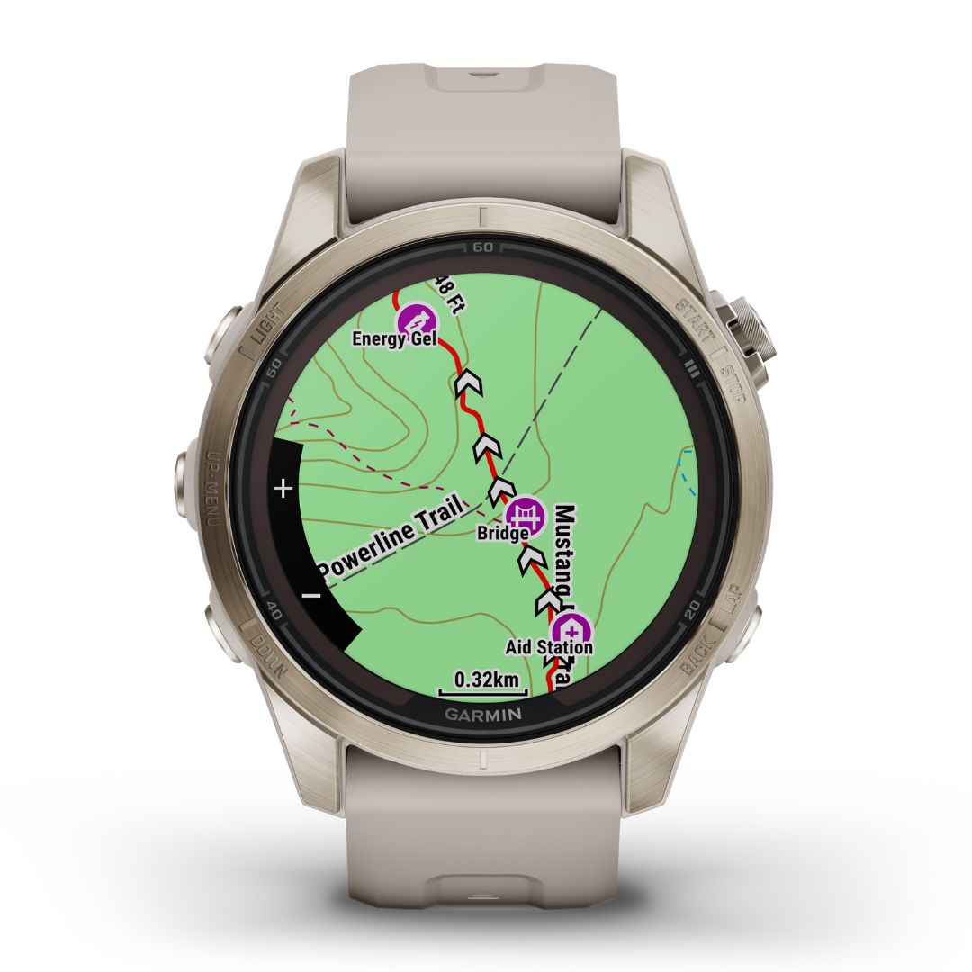 Garmin Fenix 7S Pro Sapphire Solar, kullansävy ja hiekanvärinen ranneke, multisport-GPS-älykello 010-02776-15