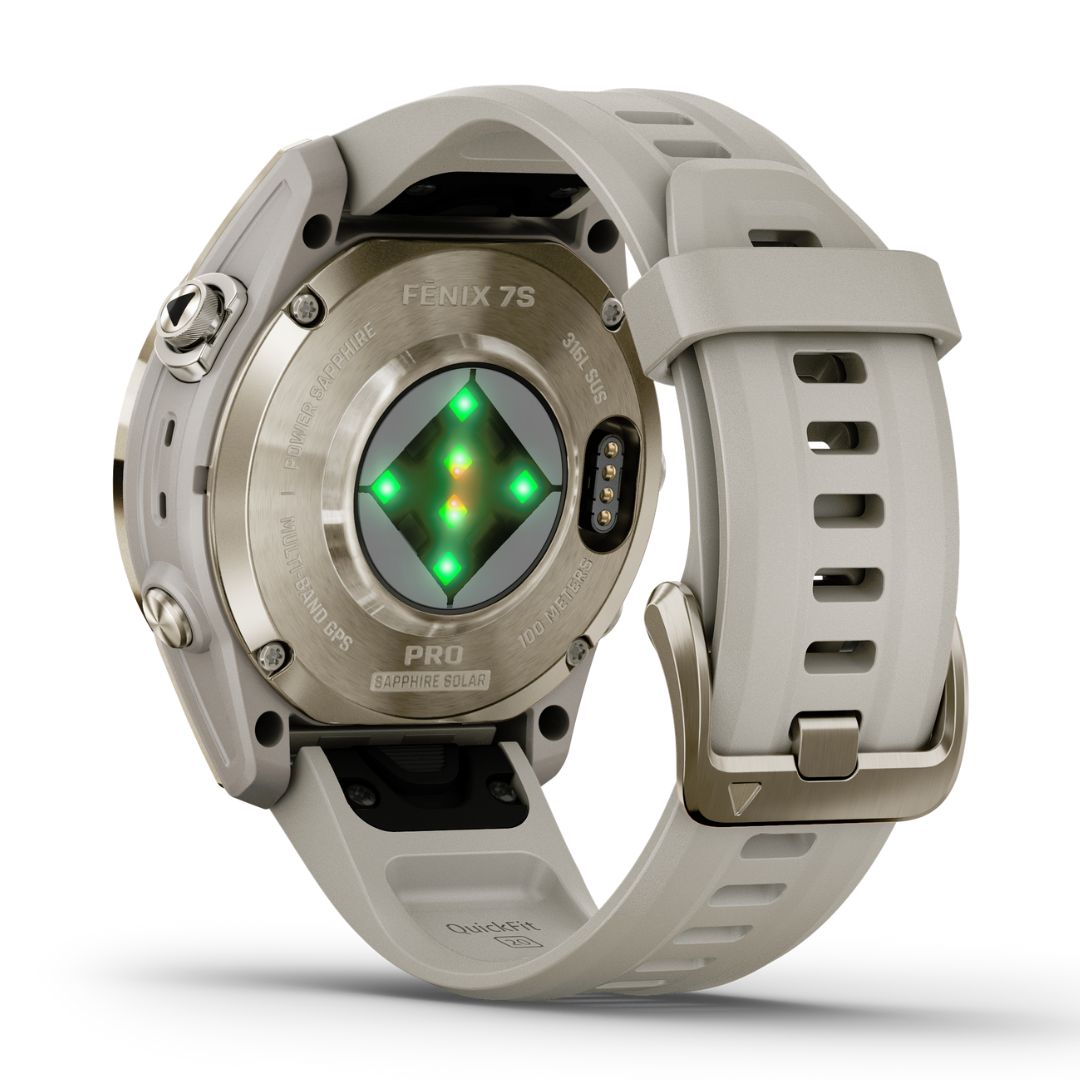 Garmin Fenix 7S Pro Sapphire Solar, kullansävy ja hiekanvärinen ranneke, multisport-GPS-älykello 010-02776-15