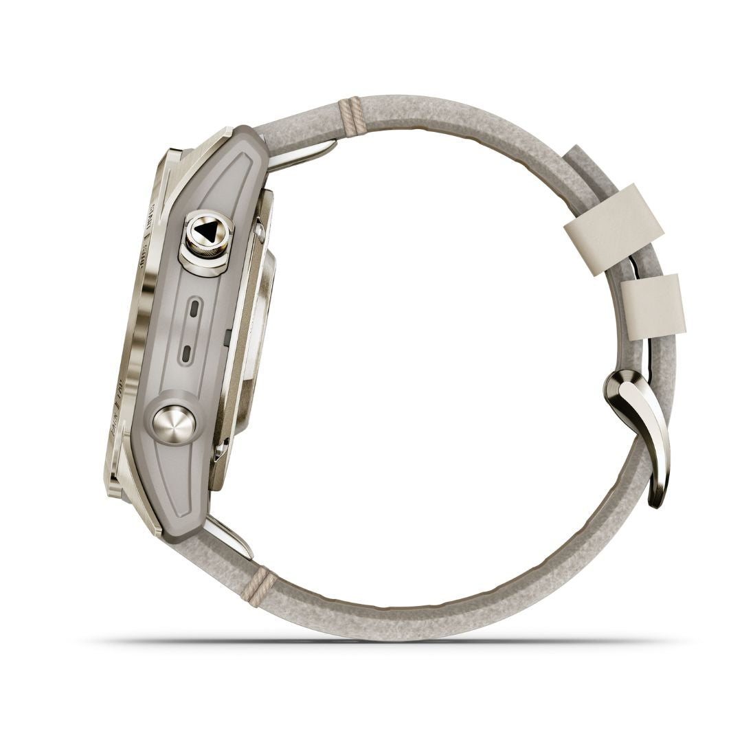 Garmin Fenix 7S Pro Sapphire Solar, kullansävy ja vaaleanharmaa ranneke, multisport-GPS-älykello 010-02776-30