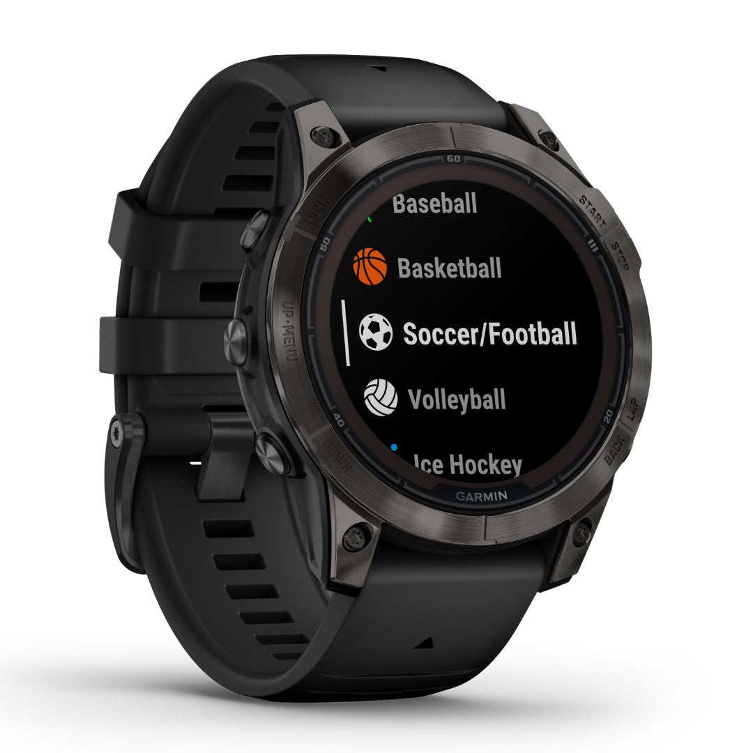 Garmin Fenix 7 Pro Sapphire Solar, hiilenharmaa titaani ja musta ranneke, multisport-GPS-älykello 010-02777-11