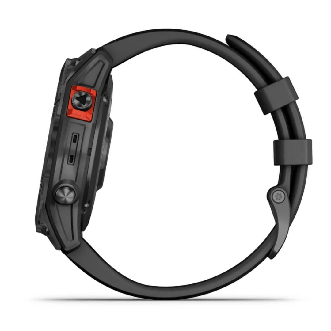 Garmin Fenix 7 Solar, tummanharmaa ja musta ranneke, 010-02540-11