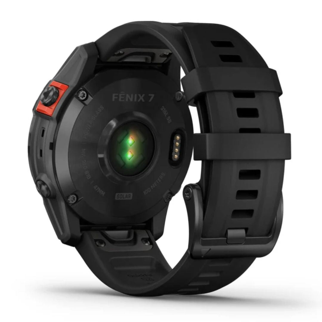 Garmin Fenix 7 Solar, tummanharmaa ja musta ranneke, 010-02540-11