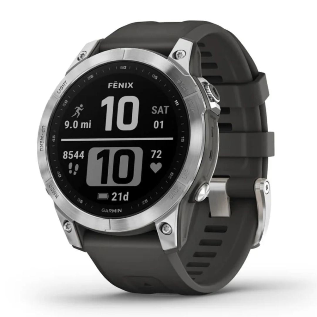 Garmin Fenix 7, hopea ja grafiitinharmaa ranneke 010-02540-01