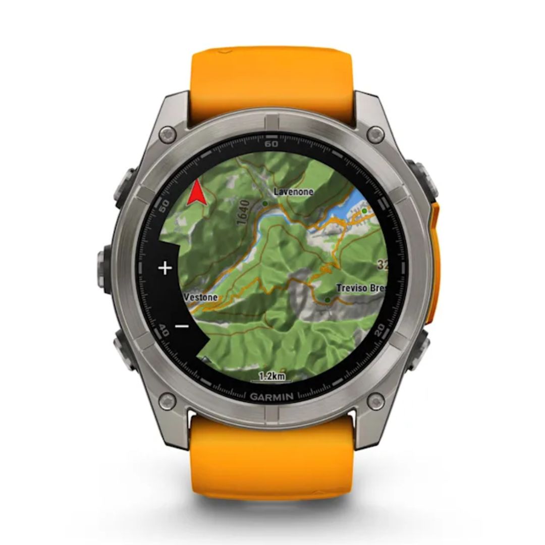 Garmin Fenix 8, 51mm Amoled Sapphire, titaani ja oranssi, älykello 010-02905-11