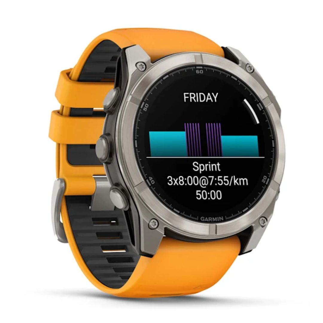 Garmin Fenix 8, 51mm Amoled Sapphire, titaani ja oranssi, älykello 010-02905-11