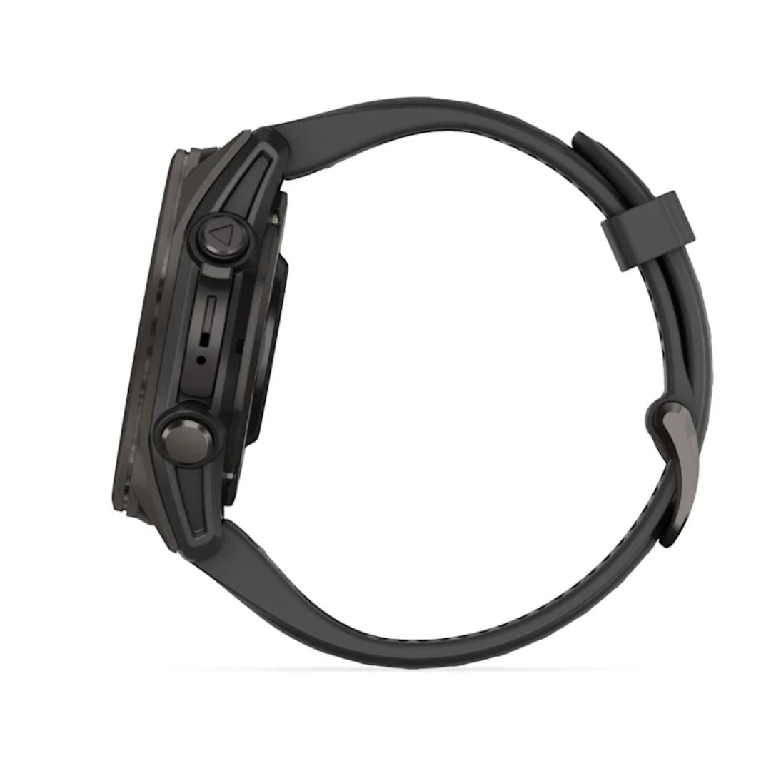 Garmin Fenix 8, 43 mm, Sapphire Amoled, hiilenharmaa titaani ja musta, älykello 010-02903-21