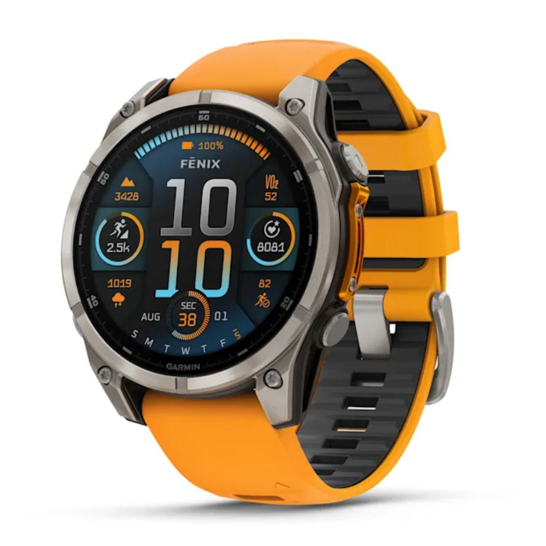 Garmin Fenix 8, 47mm Amoled Sapphire, Titanium and Orange, Smartwatc