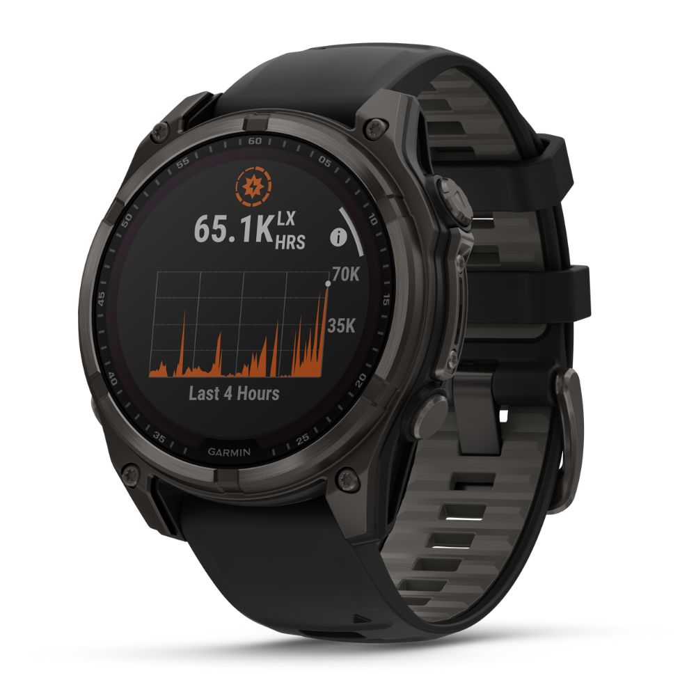 Garmin Fenix 8, 47mm Solar Sapphire, Carbon Grey DLC Titanium and Bl