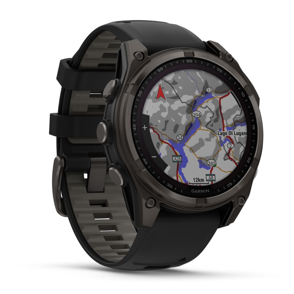 Garmin Fenix 8, 47mm Sapphire Solar, hiilenharmaa titaani ja musta, älykello 010-02906-11