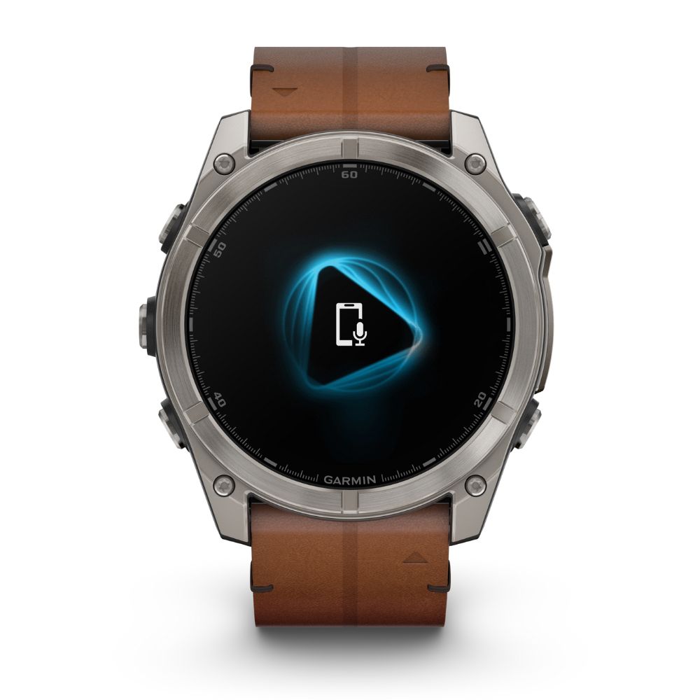 Garmin Fenix 8, 51mm Sapphire Amoled, grafiitinharmaa ja ruskea nahkaranneke, älykello 010-02905-40