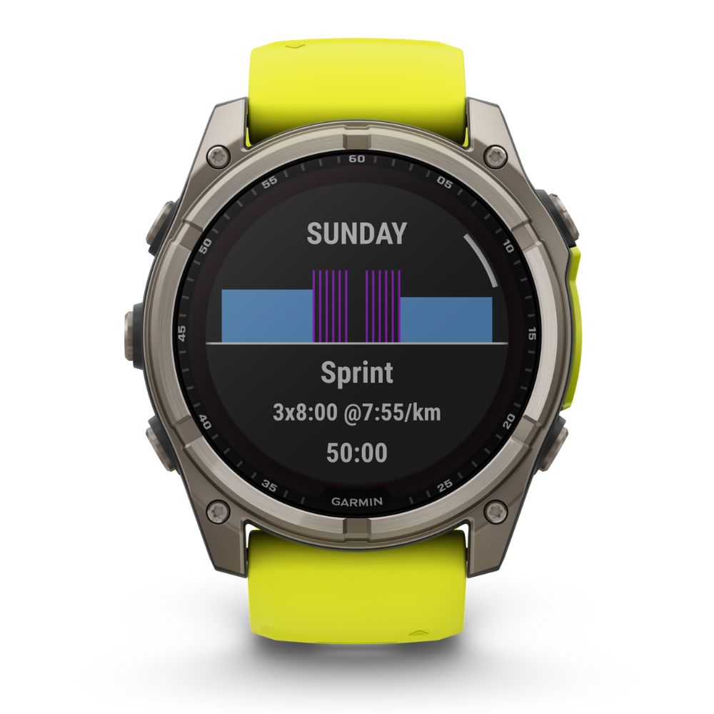 Garmin Fenix 8, 51mm Sapphire Solar, titaani ja vihreä, älykello 010-02907-21