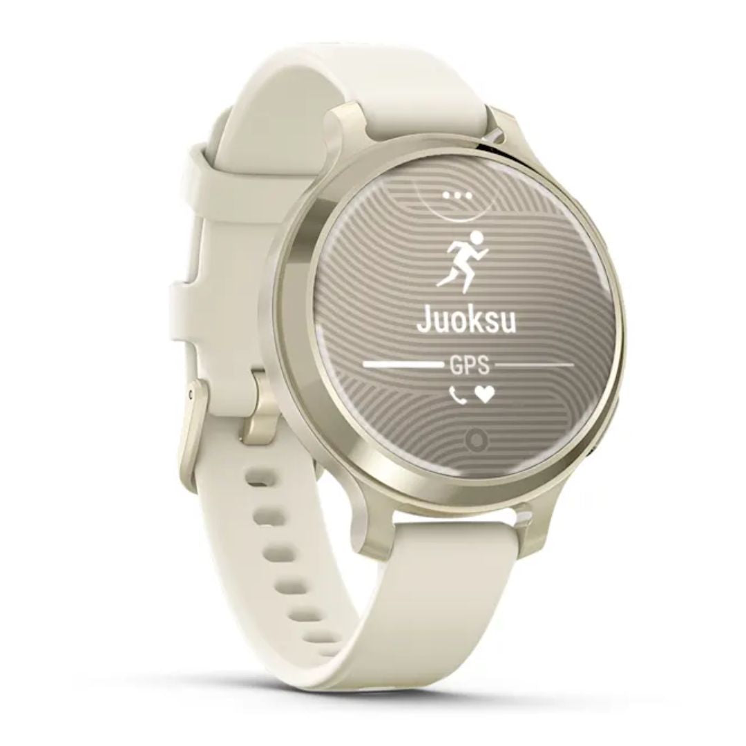 Garmin Lily 2 Active, vaalea kulta ja luunvalkoinen silikonihihna, 010-02891-00
