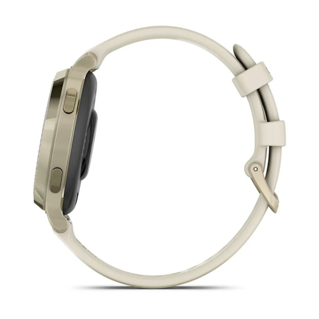 Garmin Lily 2 Active, vaalea kulta ja luunvalkoinen silikonihihna, 010-02891-00