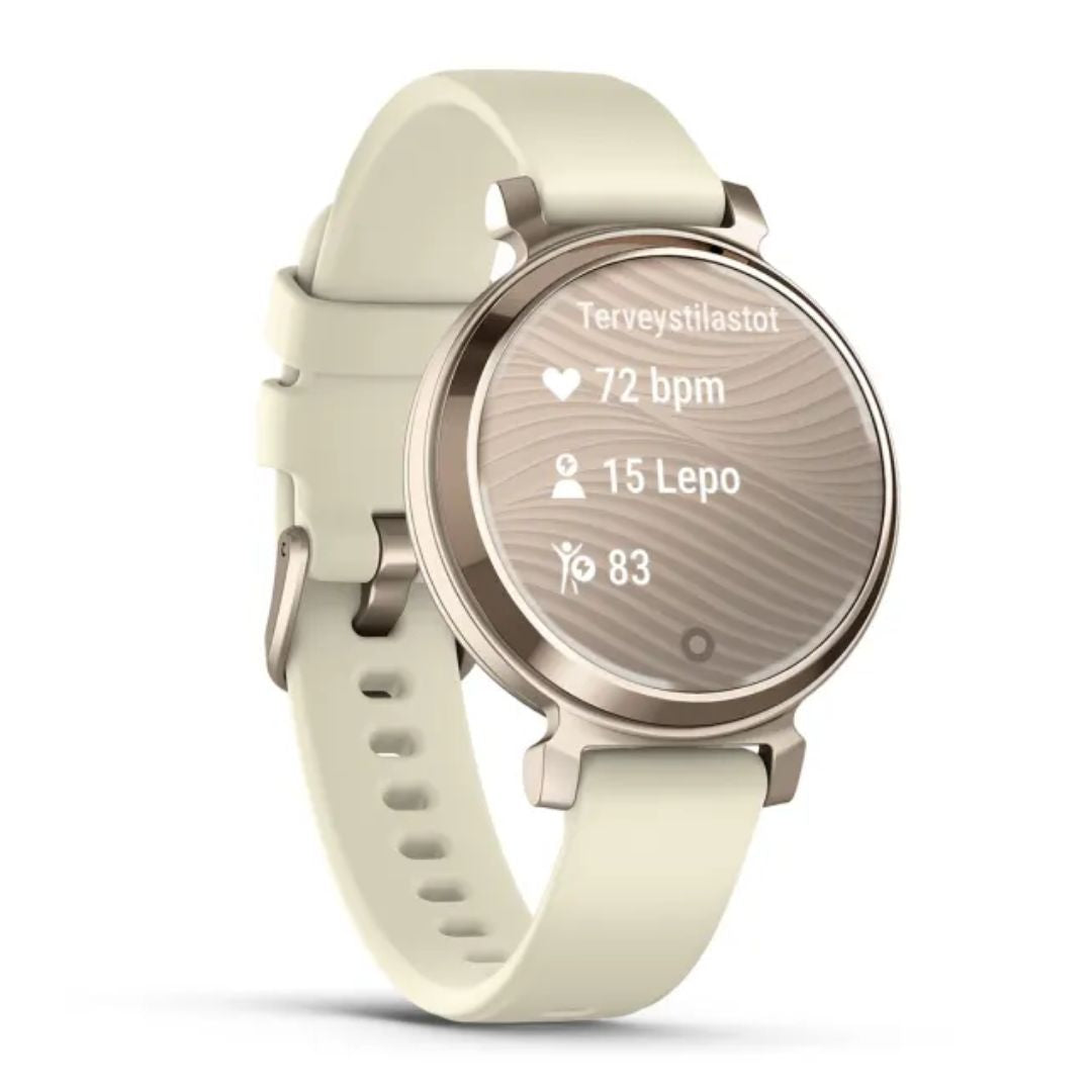 Garmin Lily 2 Classic, vaalea kulta ja kookoksenvärinen silikonihihna, 010-02839-00