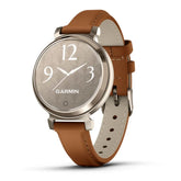 Garmin Lily 2 Classic, vaalea kulta ja ruskea nahkahihna, 010-02839-02