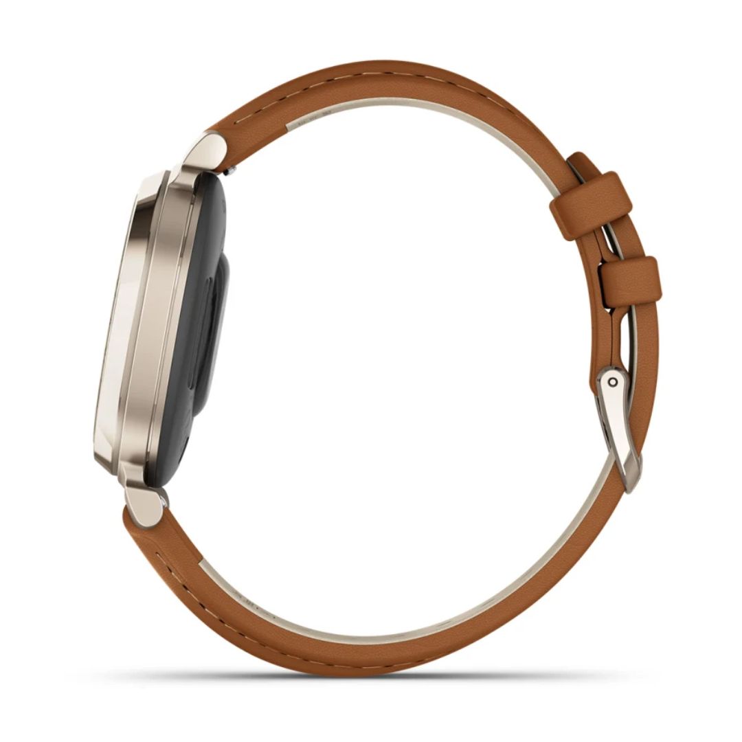 Garmin Lily 2 Classic, vaalea kulta ja ruskea nahkahihna, 010-02839-02