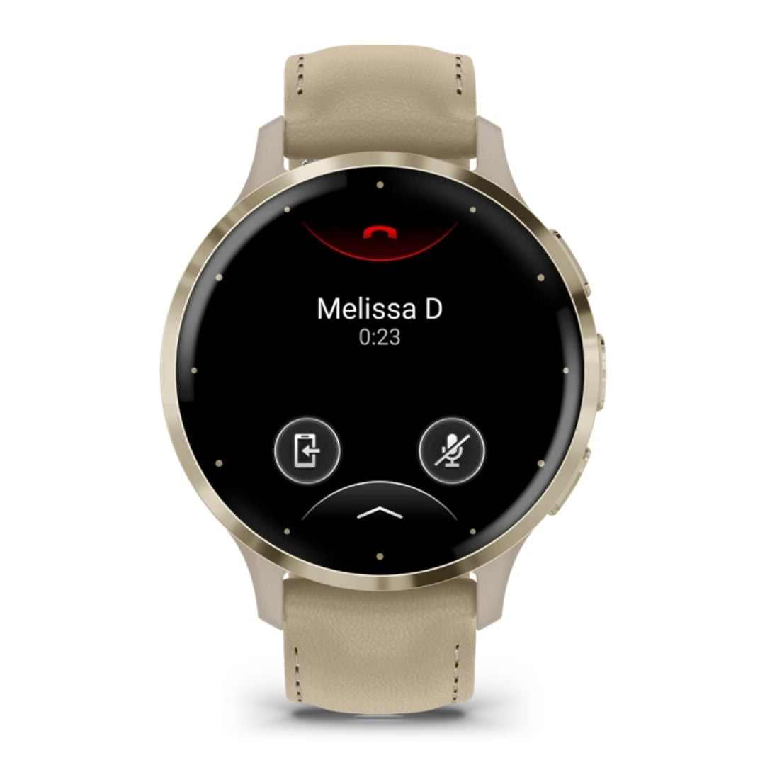 Garmin Venu 3S kullanväri ja viileän harmaa nahkaranneke, Amoled GPS-älykello 010-02785-55