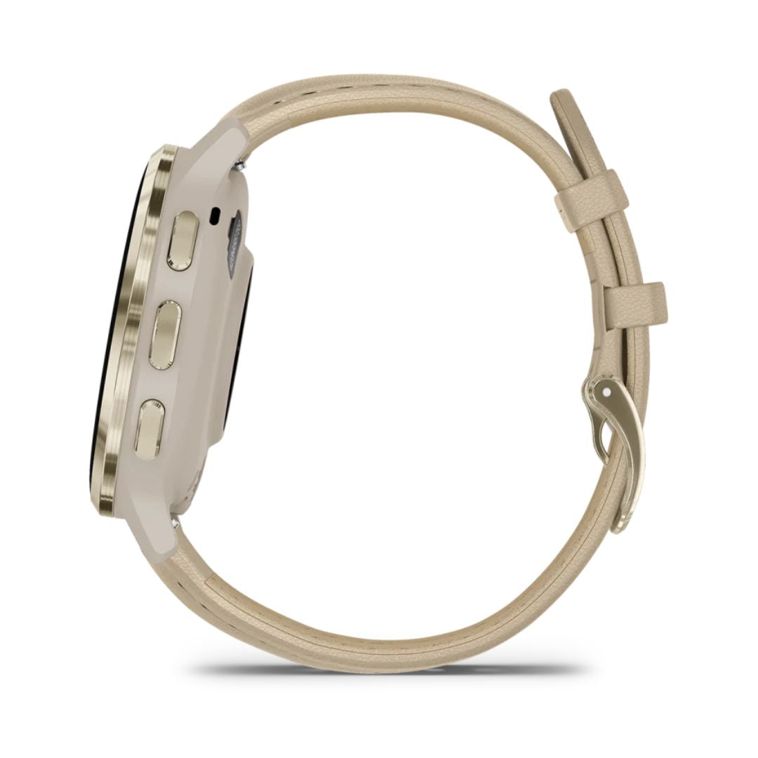 Garmin Venu 3S kullanväri ja viileän harmaa nahkaranneke, Amoled GPS-älykello 010-02785-55