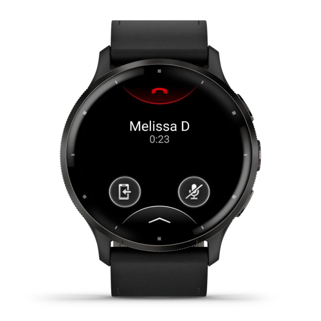 Garmin Venu 3 grafiitinharmaa ja musta nahkaranneke, Amoled GPS-älykello 010-02784-52