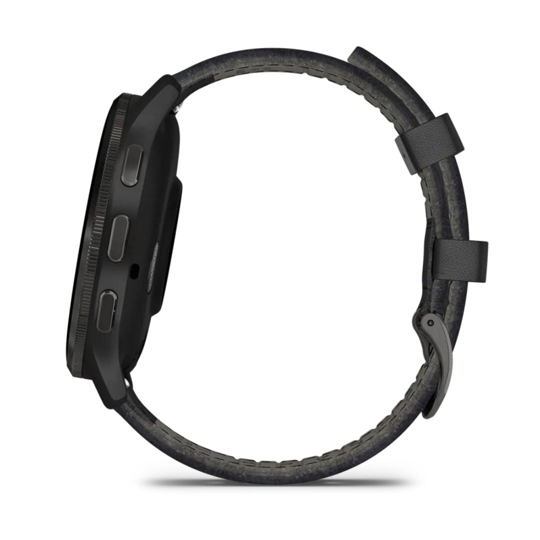 Garmin Venu 3 grafiitinharmaa ja musta nahkaranneke, Amoled GPS-älykello 010-02784-52