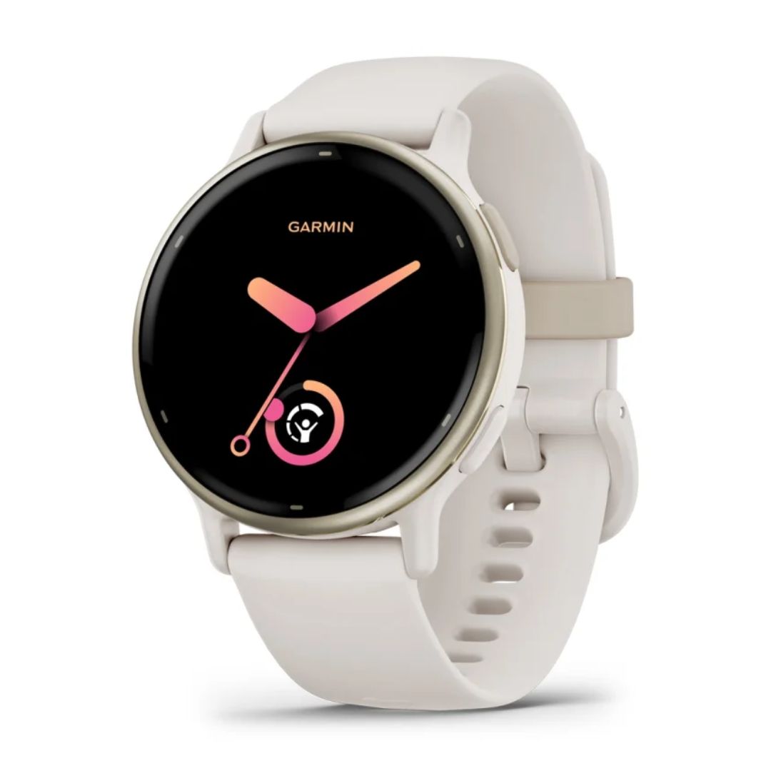 Garmin Vivoactive 5, vaalea kulta ja norsunluunvalkoinen, 42 mm, Amoled monilajiälykello 010-02862-11