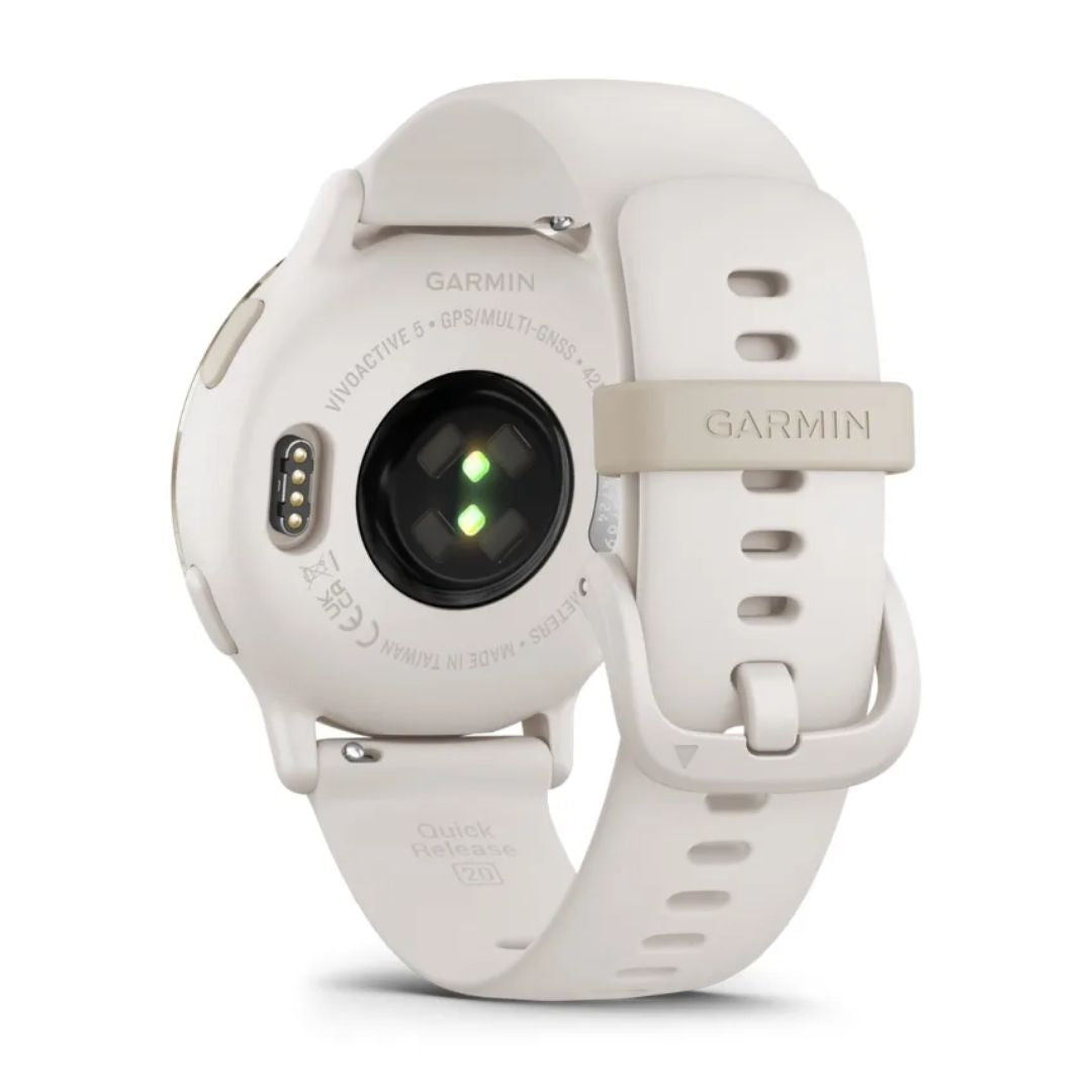 Garmin Vivoactive 5, vaalea kulta ja norsunluunvalkoinen, 42 mm, Amoled monilajiälykello 010-02862-11
