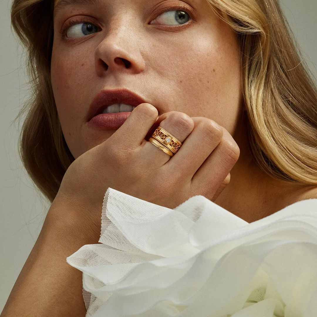 Kalevala Filigraani sormus, 14K valkokulta, 0,06ct, Kalevala Love, 541000503D
