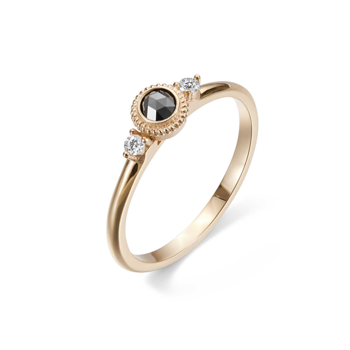 Kalevala Valittu sormus, 14K keltakultaa, musta ja kirkkaat timantit 0,23ct, Kalevala Love