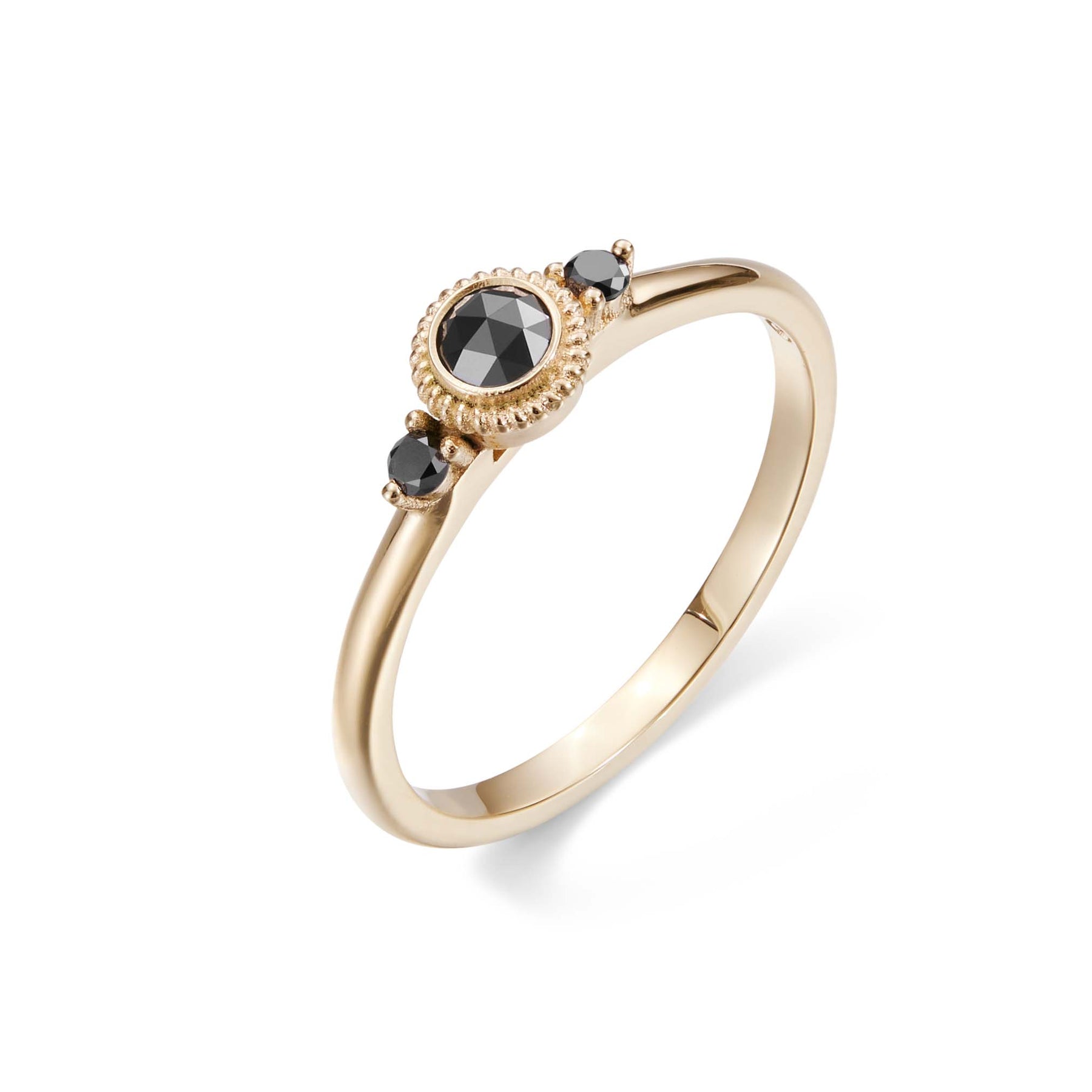 Kalevala Valittu sormus, 14K keltakultaa, mustat timantit 0,23ct, Kalevala Love, 141000003B