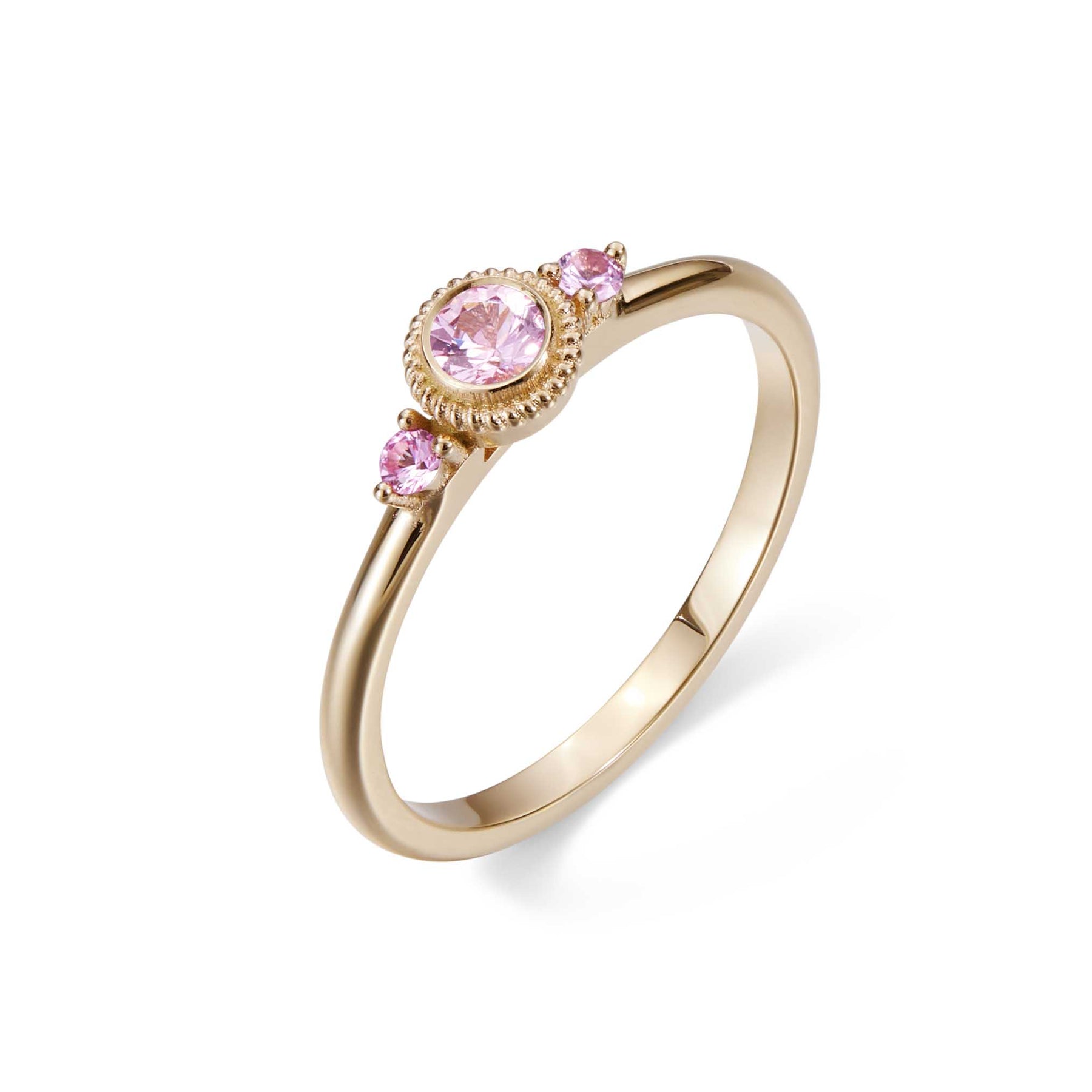 Kalevala Valittu sormus, 14K keltakultaa, pinkit safiirit, Kalevala Love, 141000003S