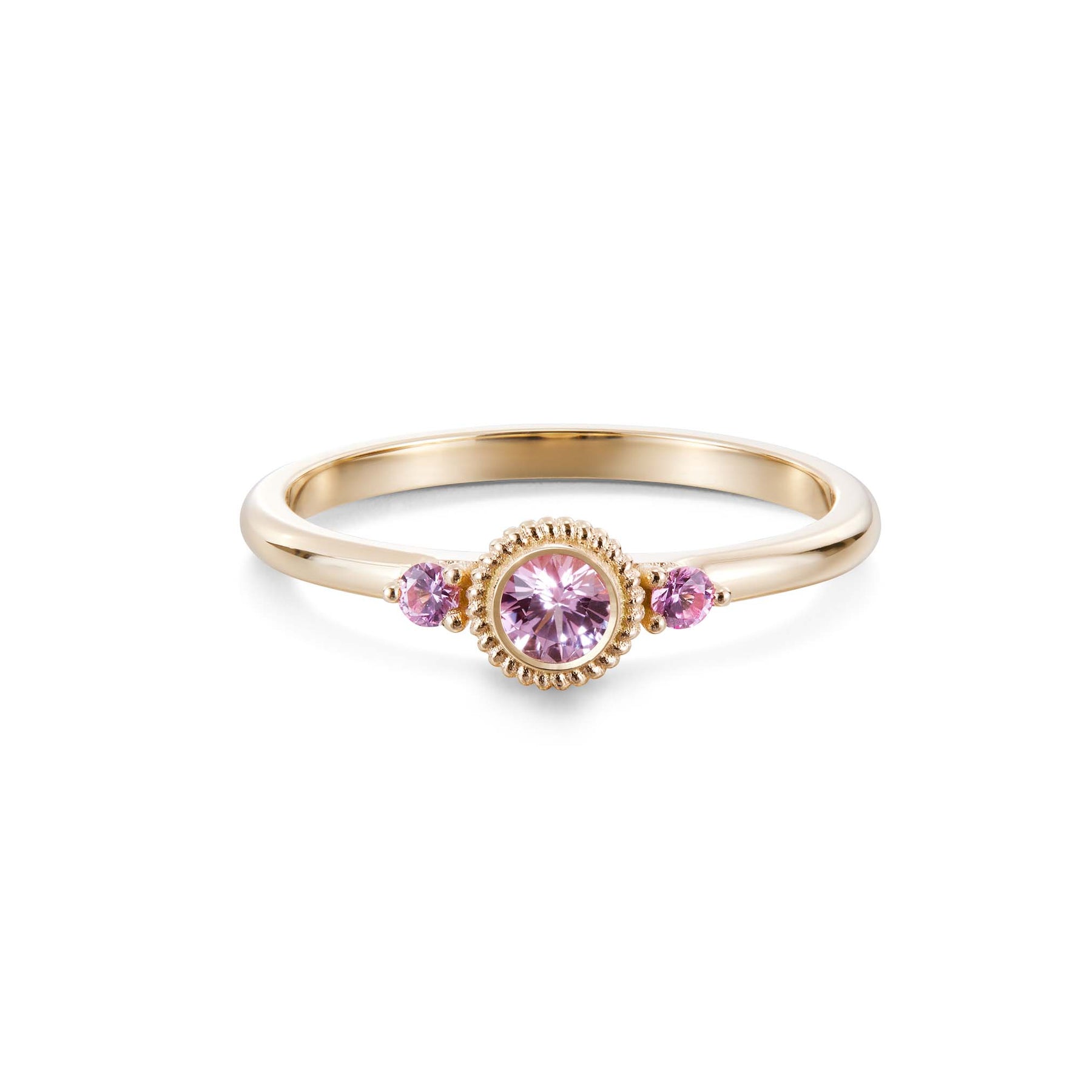 Kalevala Valittu sormus, 14K keltakultaa, pinkit safiirit, Kalevala Love, 141000003S