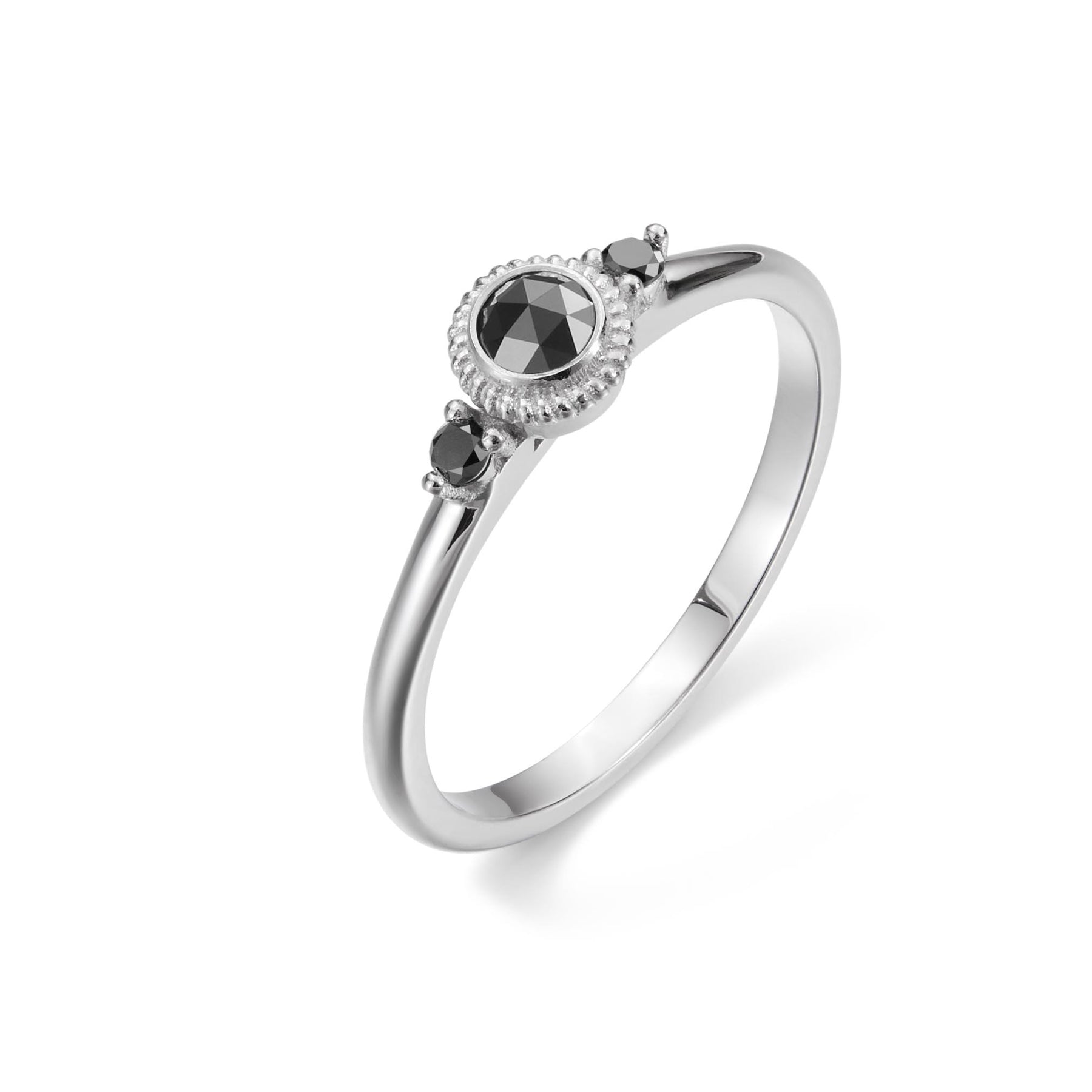 Kalevala Valittu sormus, 14K valkokultaa, mustat timantit 0,23ct, Kalevala Love, 541000003B