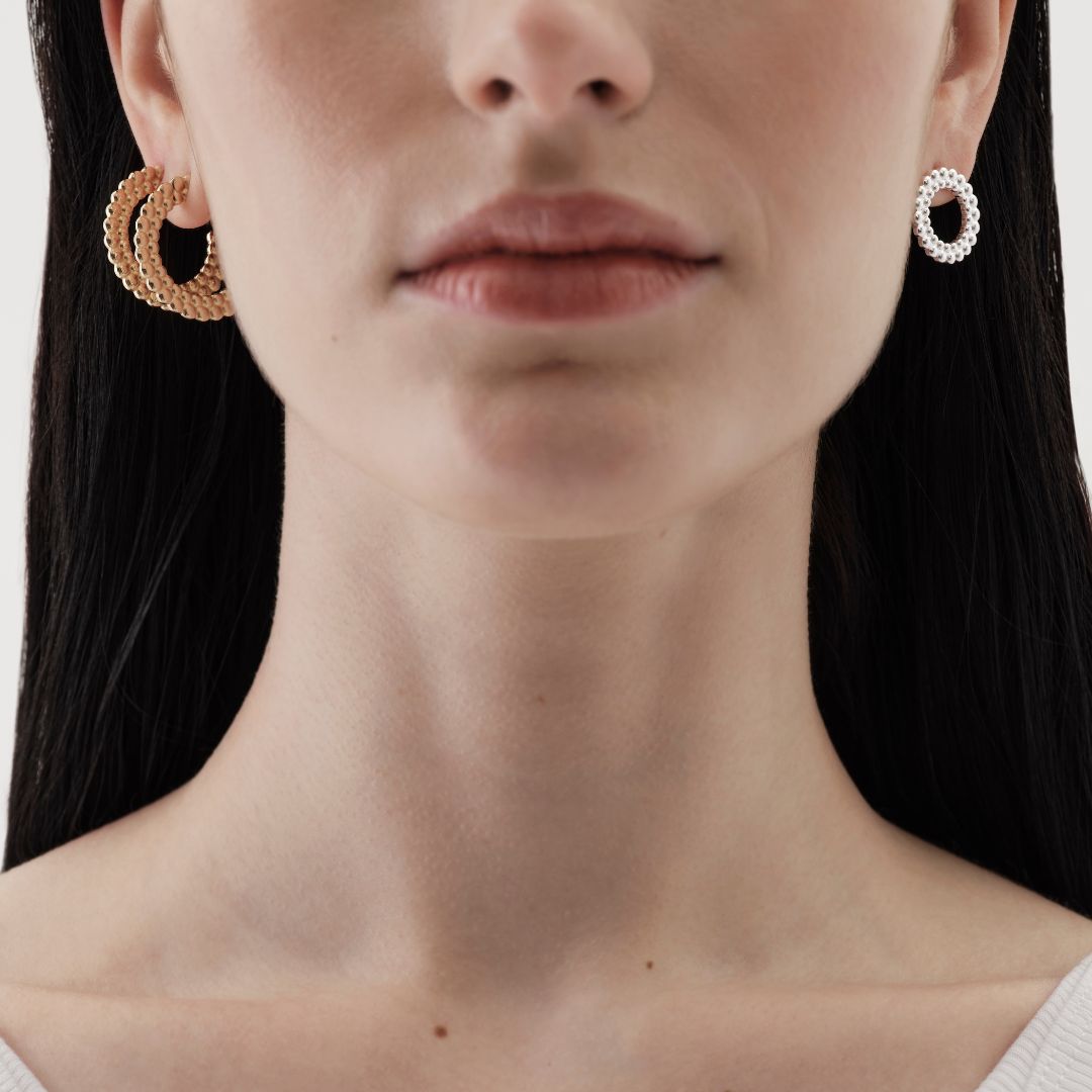 Kalevala Valoisa nappikorvakorut, isot, hopea, Kalevala Modern, 2669485T