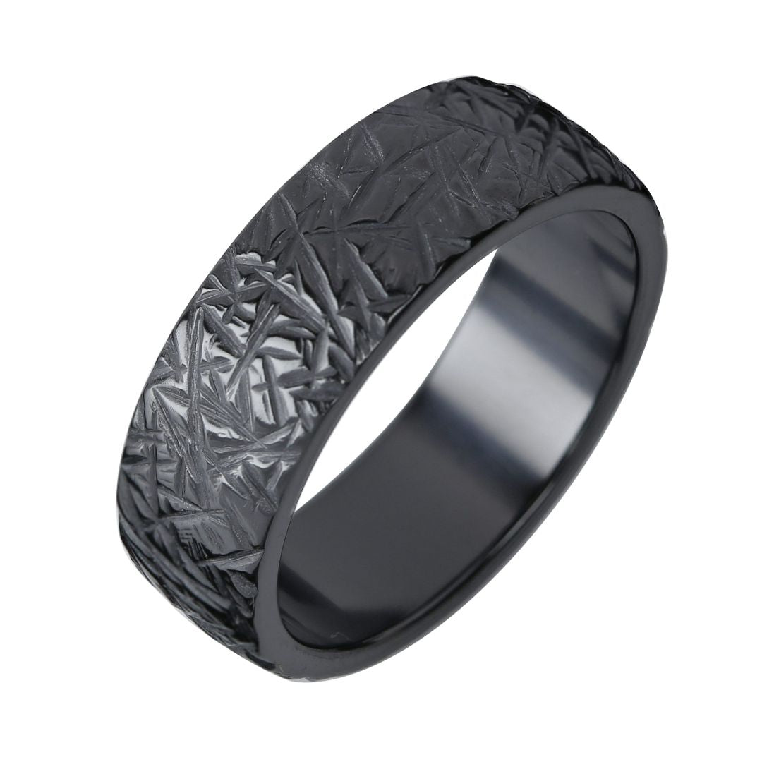Kohinoor Duetto Black Edition, Ice kihlasormus, 7 mm, musta zirkonium 006-815