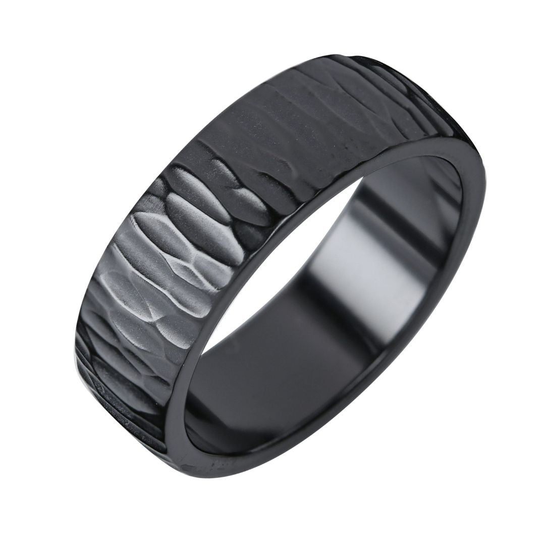 Kohinoor Duetto Black Edition, Wood kihlasormus, 7 mm, musta zirkonium 006-814