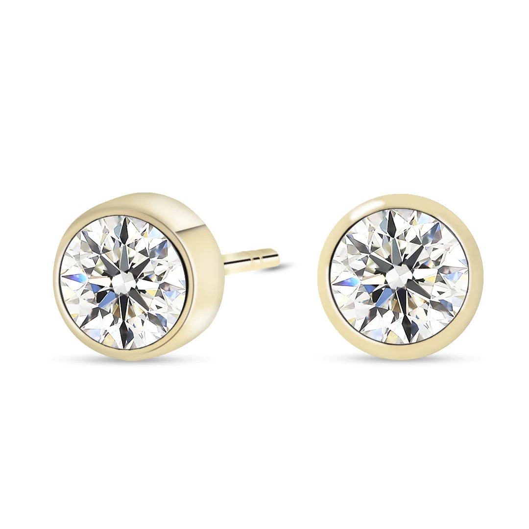 Kultaiset korvakorut 4mm kirkkaalla zirkoniakivellä, 14K keltakulta