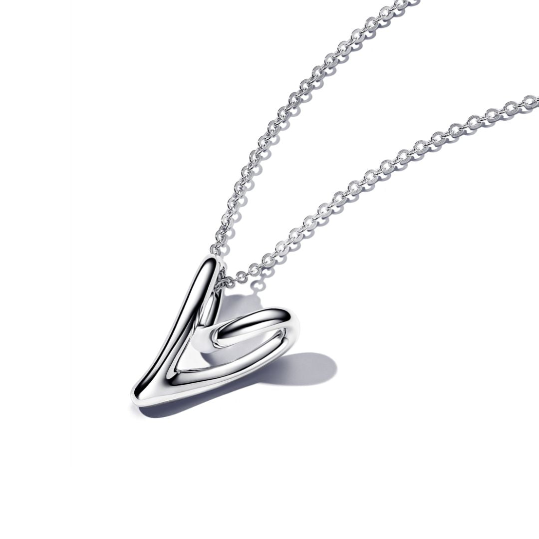 Pandora Essence Organically Shaped Heart kaulakoru, hopea, 393272C00-70