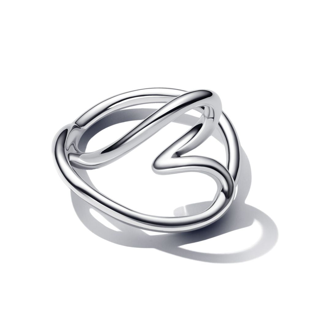 Pandora Essence Organically Shaped Heart sormus, hopea, 193288C00
