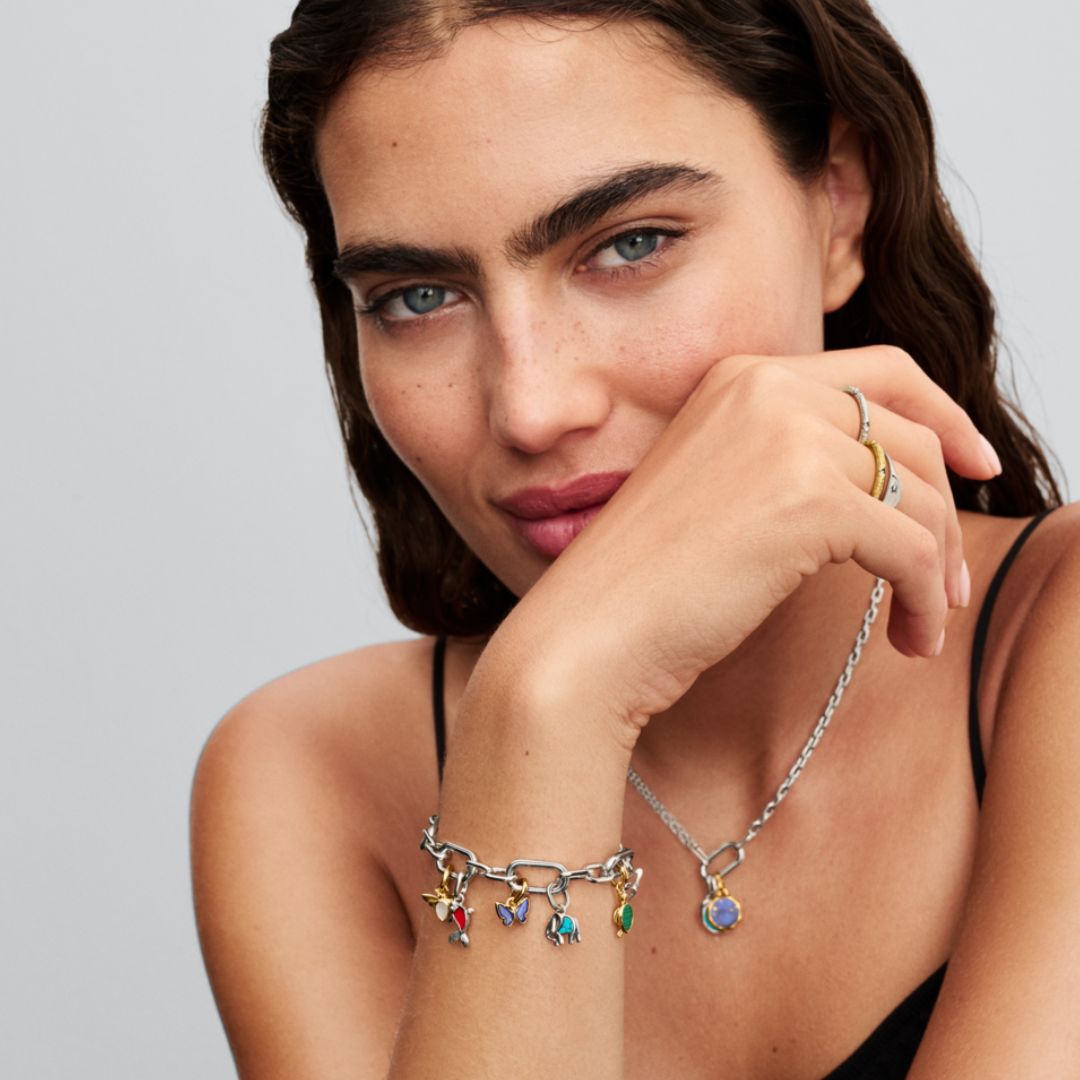 Pandora ME Blue Butterfly Mini hela, hopea, 763825C01