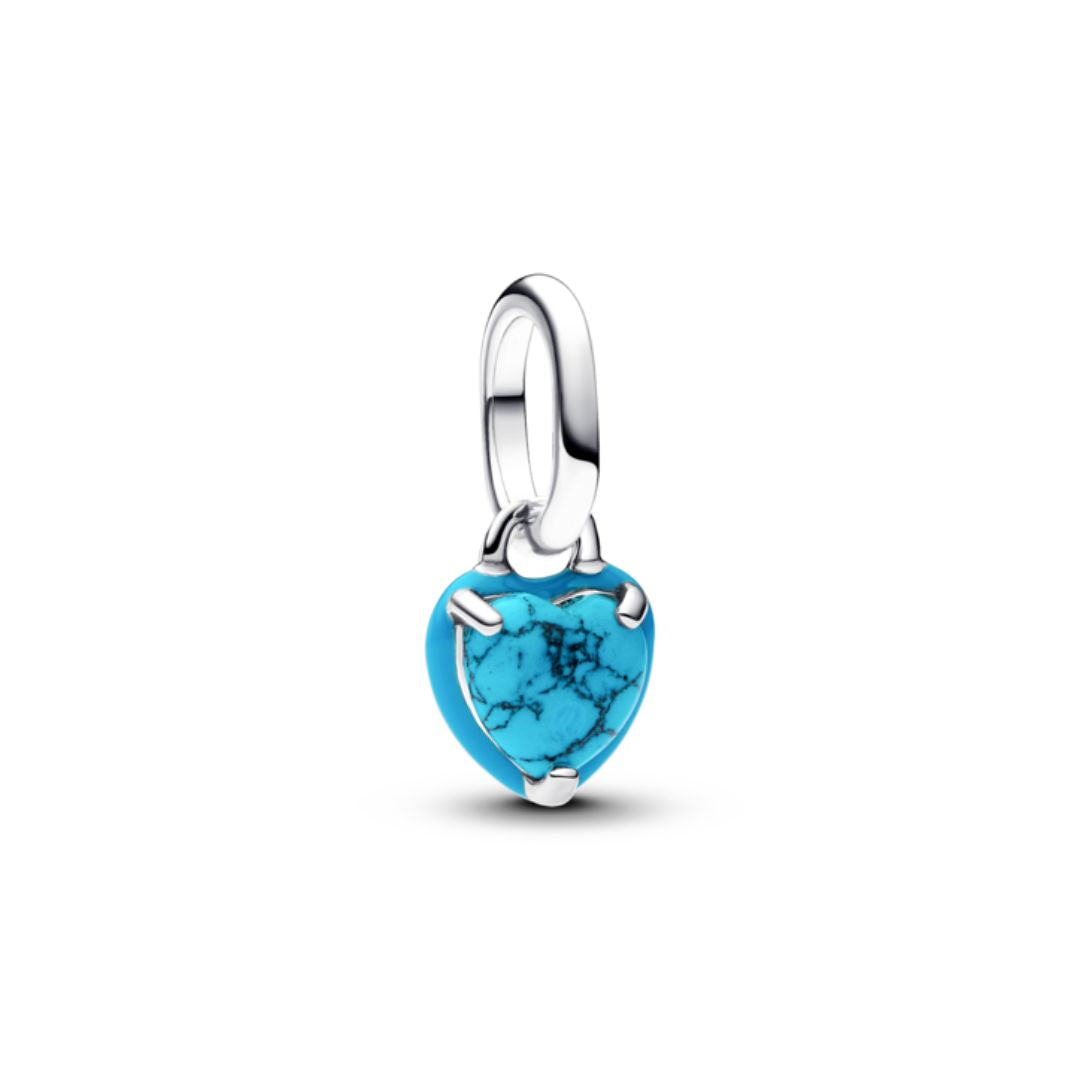 Pandora ME Turquoise-Colored Heart Mini Charm, Silver, 793827C01