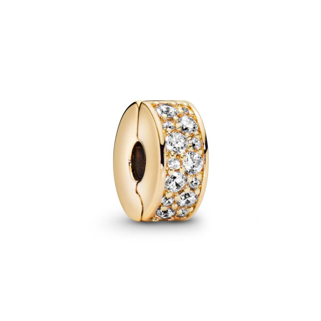 Pandora Moments Clear Pavé lukkopala, keltakullattu, 768658C01