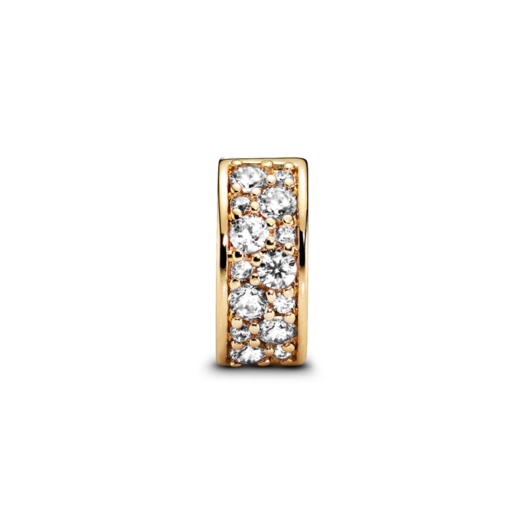 Pandora Moments Clear Pavé lukkopala, keltakullattu, 768658C01