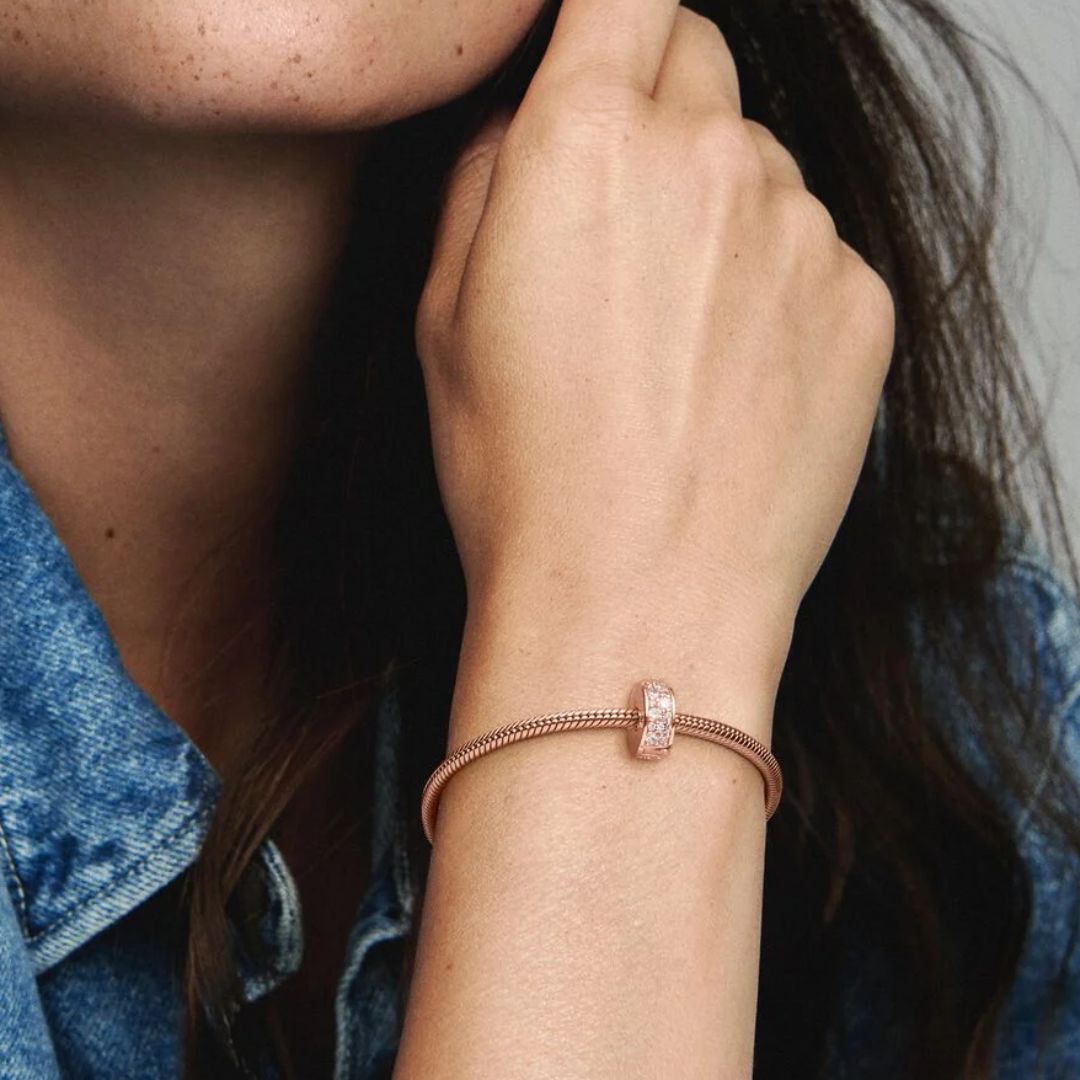 Pandora Moments Clear Pavé lukkopala, ruusukullattu, 781817CZ
