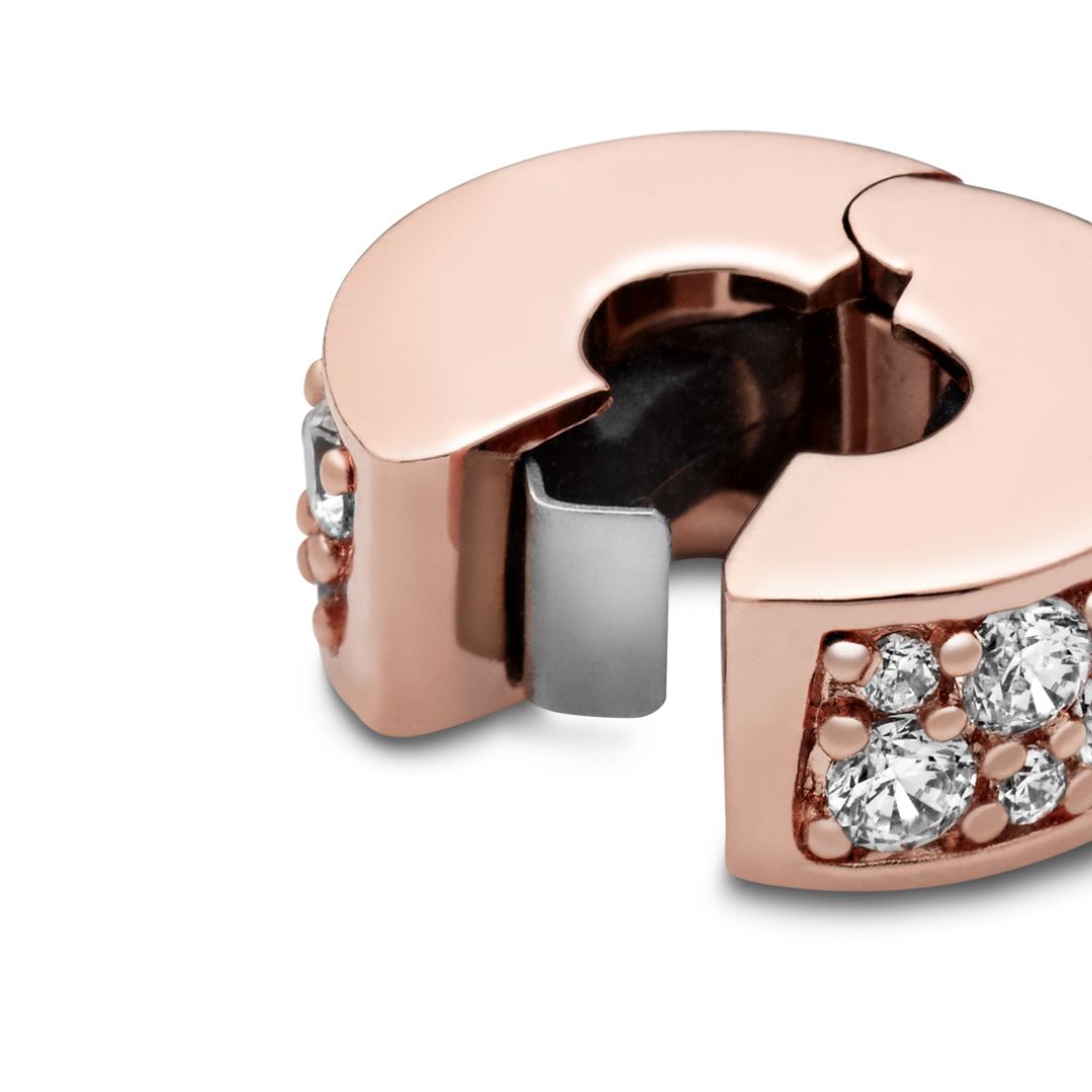 Pandora Moments Clear Pavé lukkopala, ruusukullattu, 781817CZ