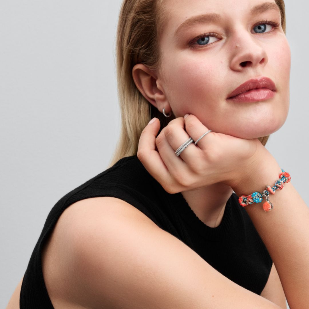 Pandora Moments Coral-coloured Shell Double hela, hopea, 793821C01