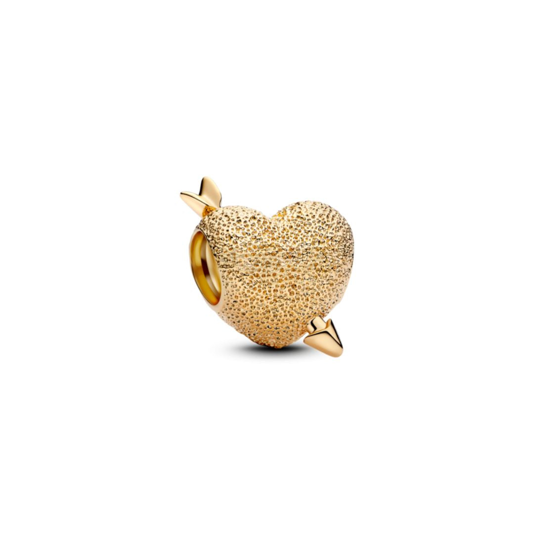 Pandora Moments Cupid Heart Charm, Yellow Gold Plated, 763666C00