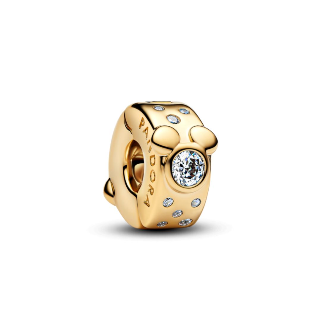 Pandora Moments Disney Mickey & Minnie Mouse Clip Charm, Yellow Gold P