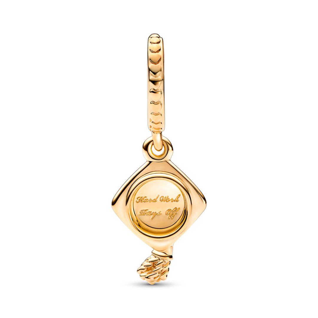 Pandora Moments Graduation Cap Dangle hela, keltakullattu, 761892C00